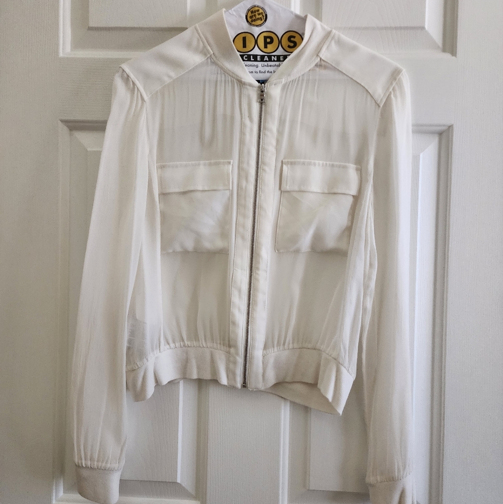 BCBGMxAzria Cream Blouse Jacket